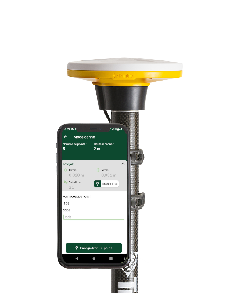 Équipement GPS GNSS avec IZItopo App